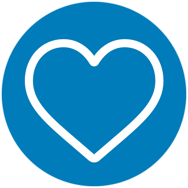 corazón dentro circulo
